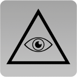 Black Eye in Triangle Shape – Gray Background