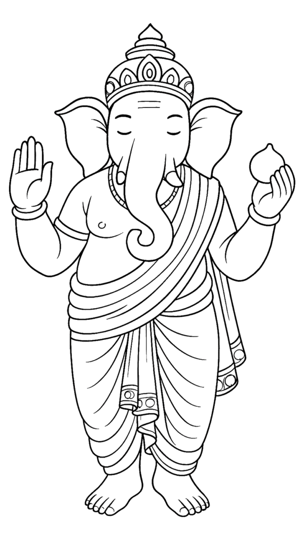 Tall Ganesh ji PNG image with transparent background