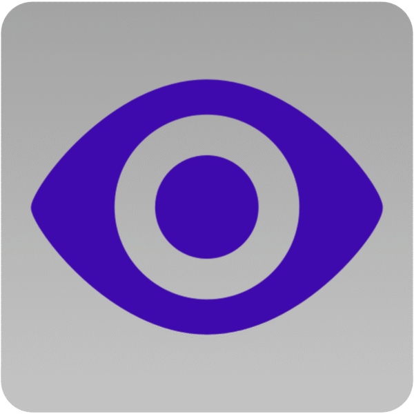 Blue Eye Icon – Gray Background
