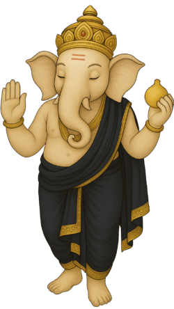 Ganesh ji standing PNG transparent background
