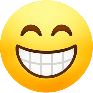 grinning emoji transparent PNG high quality with transparent background