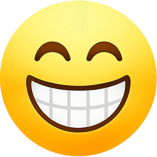 grinning emoji transparent PNG high quality with transparent background