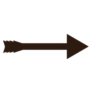 Thick black arrow PNG with transparent background for UI, presentations, videos, and navigation design.