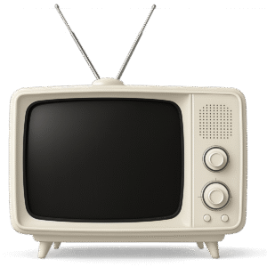 Vintage TV white transparent background PNG free download