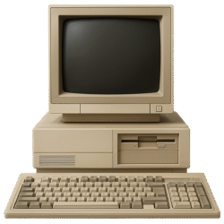 Vintage computer PNG transparent background for editors and designers