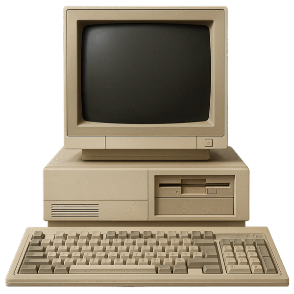 Vintage computer PNG transparent background for editors and designers