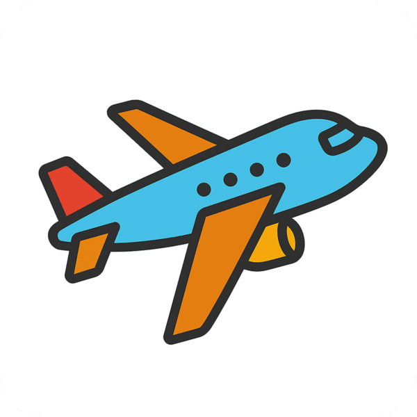 Aeroplane icon PNG for travel, transport, and aviation design