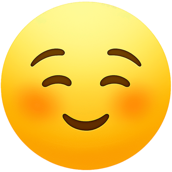 Bashful emoji transparent PNG download free