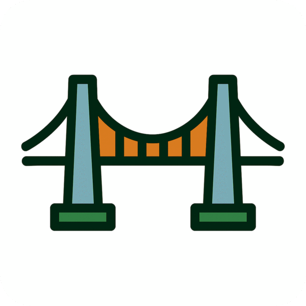 Bridge icon PNG for architecture, cityscape, and infrastructure design