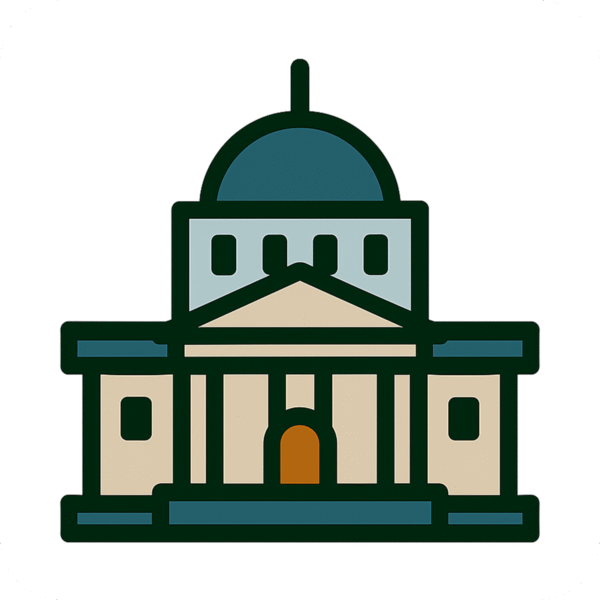 Government building icon PNG for official, civic, and administrative designs