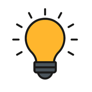 Bulb icon PNG for ideas, innovation, and creativity-themed designs