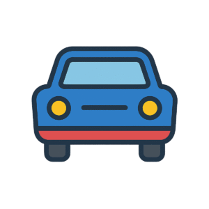 Car icon PNG for automotive, transport, and mobility design use