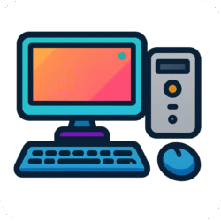 Computer PC Icon PNG Download Computer PC icon PNG for tech websites, software banners, and digital platforms