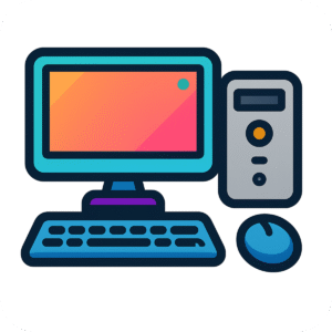 Computer PC icon PNG for tech websites, software banners, and digital platforms