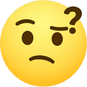 Confused emoji transparent PNG with question mark – free download, no background