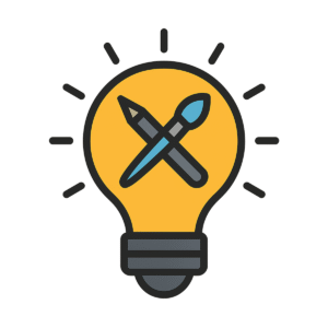 Creative bulb icon PNG for idea-based, artistic, and innovation-themed visuals