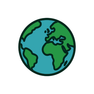 Earth icon PNG for global, nature, geography, eco, and education-based designs