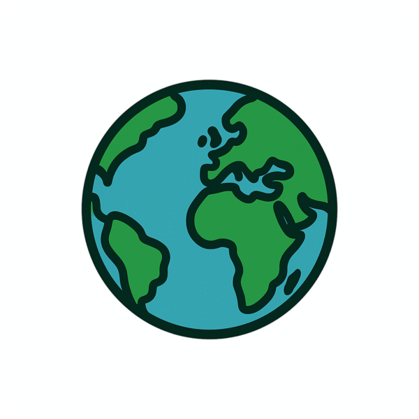 Earth icon PNG for global, nature, geography, eco, and education-based designs