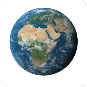 Earth realistic icon PNG with background for global design themes