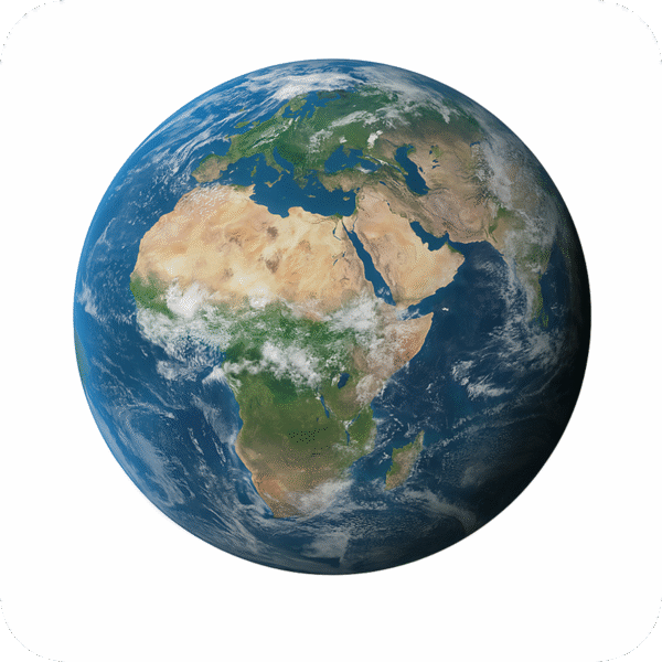 Earth realistic icon PNG with background for global design themes