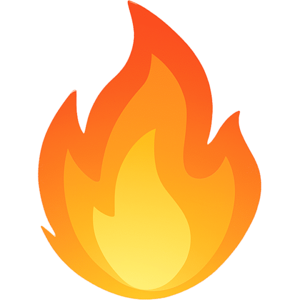 Fire emoji transparent PNG free download – high-quality expression image