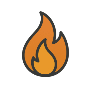 Fire icon PNG with background for dynamic and intense design visuals