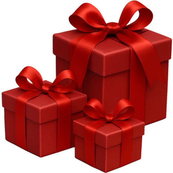 Gifts 3 box red PNG transparent background free download