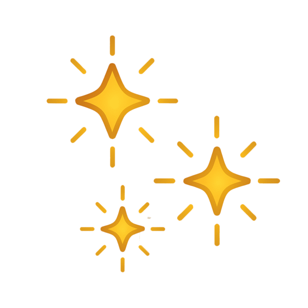 Glowing sparks icon PNG for light effects, celebration designs, and magical visuals