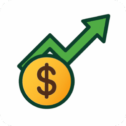 Growth profit icon PNG for business reports, financial dashboards, and data-driven content