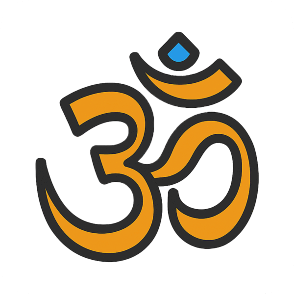 Hindu Om Sign Icon PNG with background – ideal for religious, spiritual, and cultural content creation.