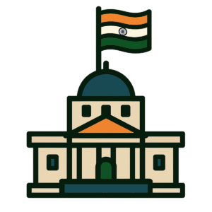 Indian government parliament icon PNG with background – perfect for political, educational, and civic content.