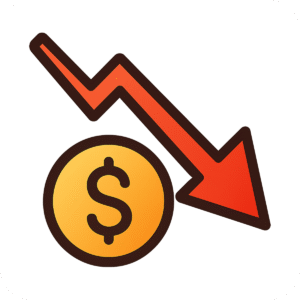 Loss Money Dollar Sign Icon PNG with Background for Finance and Risk Design