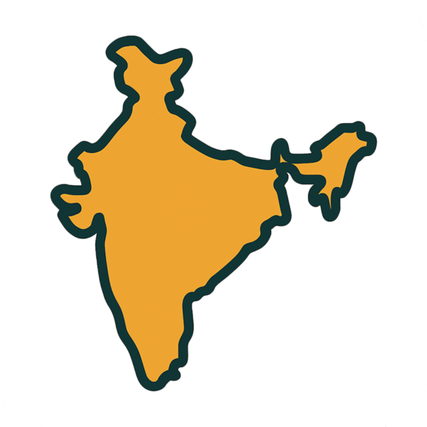 Map India Icon PNG with Background – High-Quality Geographical Vector for Indian Projects