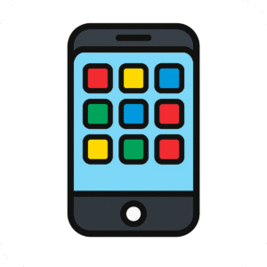 Mobile App Icon PNG with Background