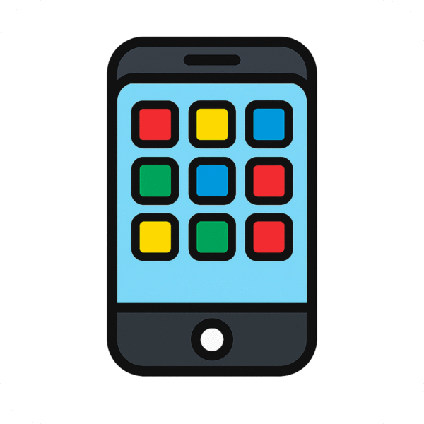 Mobile App Icon PNG with Background