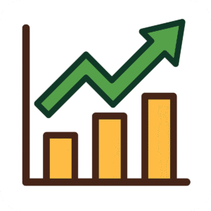 Profit Growth Chart Icon PNG with Background