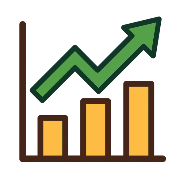 Profit Growth Chart Icon PNG with Background