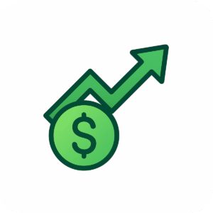 Transparent dollar sign with upward profit arrow for financial growth visuals