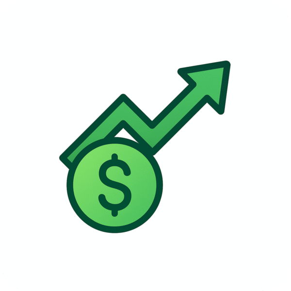 Transparent dollar sign with upward profit arrow for financial growth visuals