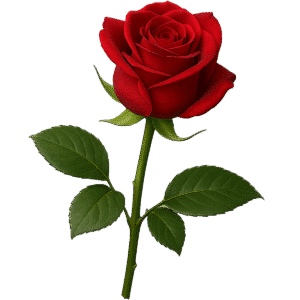 Single red rose PNG transparent background free download