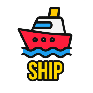 Ship icon PNG with background for transportation, nautical, and marine-themed design use.
