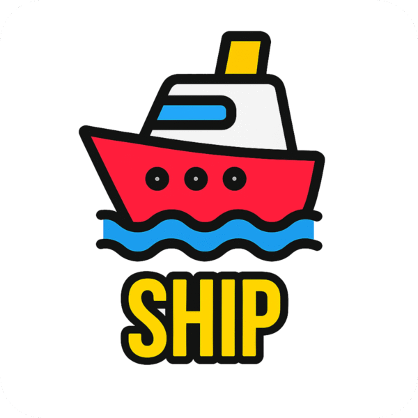 Ship icon PNG with background for transportation, nautical, and marine-themed design use.
