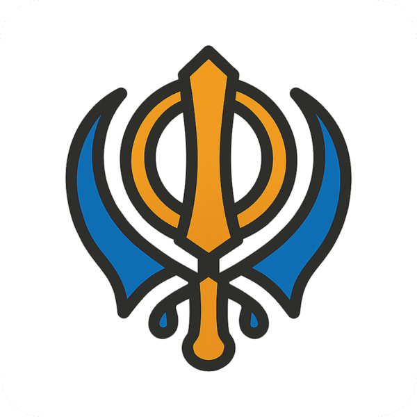 Sikh Religion Punjabi Icon PNG with background for educational, cultural, and digital use.