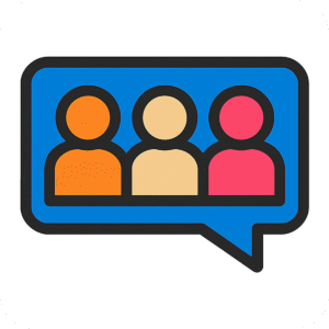 Colorful social community group icon with background – ideal for content and branding