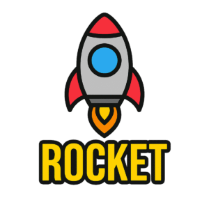 Rocket icon PNG with background for creative design, innovation themes, and project launch visuals.