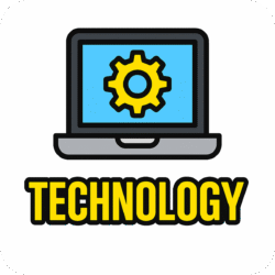 Technology icon PNG with a background for digital UI, tech thumbnails, websites, and content creation.