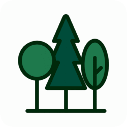 Trees icon PNG with background – ideal for eco-friendly, green, and nature-based design projects