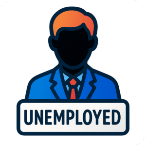 Unemployed man icon PNG with white background – download free