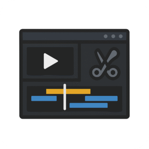 Video editing icon PNG with white background – free download