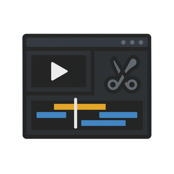 Video editing icon PNG with white background – free download